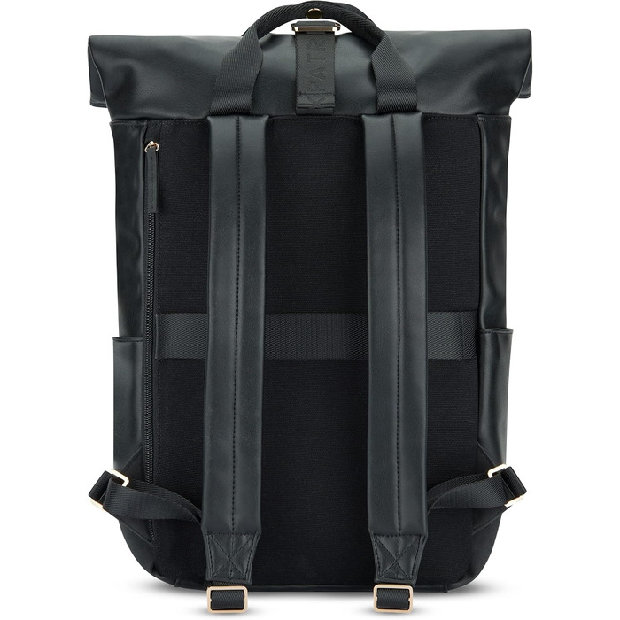 Жіночий рюкзак Expatrié Adele Rolltop: елегантний рюкзак для університету, велосипеда та роботи. Водовідштовхуючий, чорний, для ноутбука.