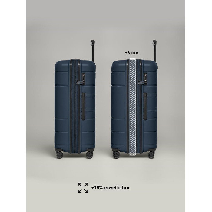 Набір валіз REDOLZ Essentials 11 Trolley Set 3-teilig Midnight Blue (56 см) – розширюваний