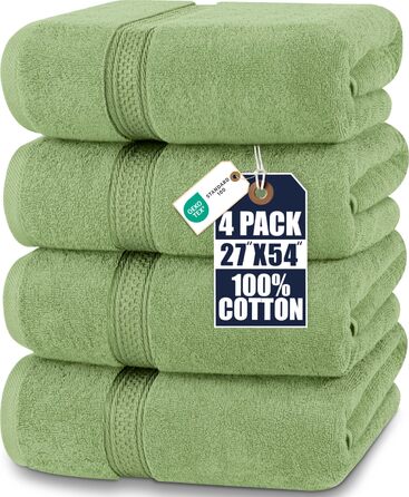 Набір банних рушників Utopia Towels (4 шт.), 69 x 137 см, шавлієвий зелений, 100% бавовна, висока поглинальна здатність