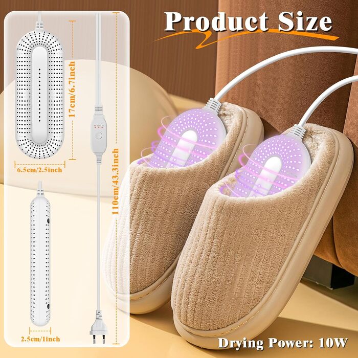 Електричний сушильник для взуття NZQXJXZ з таймером, швидкий сушильник для рукавичок та черевиків, видаляє запахи та антибактеріальний (EU-штекер)