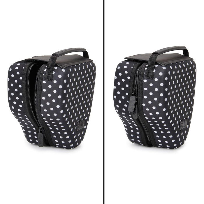 Чохол для DSLR камери USA Gear з жорсткою оболонкою, захистом Eva, швидким доступом, м'яким інтер'єром та гумовим грифом (колір коричневий, веганський) (чорний)