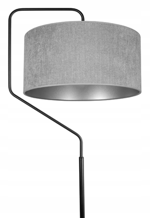 Сучасна торшерна лампа Glimex, патрон E27, 60 Вт, чорний, сріблястий, сірий