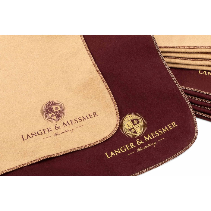 Langer & Messmer Polishing Cloths for Smooth Leather made of 100% Cotton in a practical set - The shoe polishing cloth for professional shoe care ( | Beige) (10-piece set, Beige / Bordeaux)