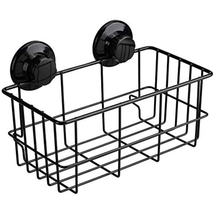 SANNO Shower Baskets Shelves Wall Shelf Bathroom Shower Basket, Shower Organizer Storage (Black)
