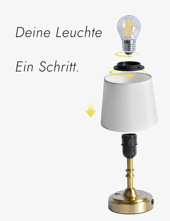 Бездротова настільна лампа з акумулятором 4000mAh, тепле світло 2700K, сенсорне управління, з адаптером/кабелем, для спальні, подарунок (золотиста)