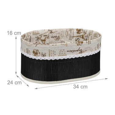 Relaxdays Bread Basket Paris in Black