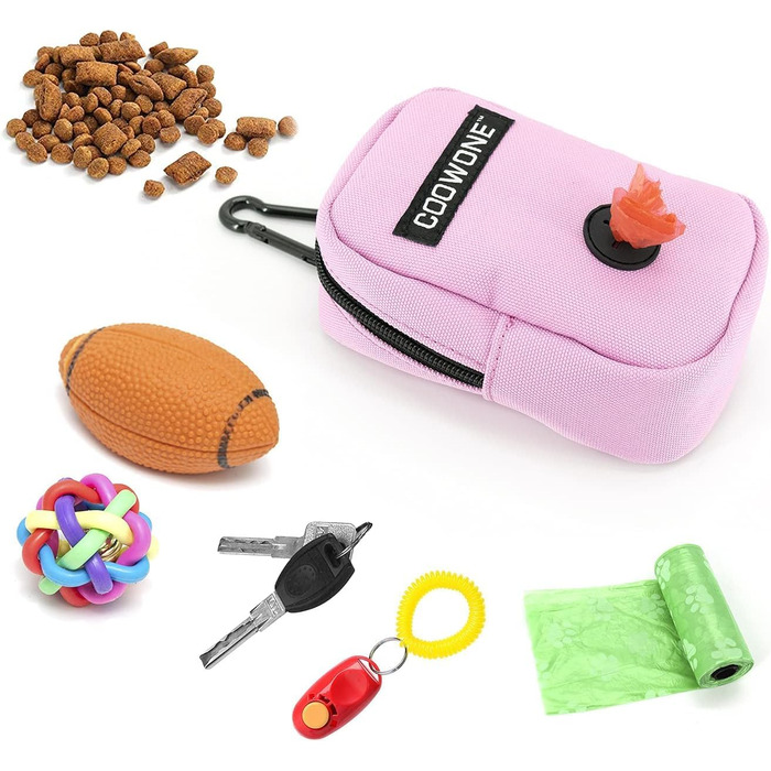 Сумка для ласощів та пакетиків для вигулу собак COOWONE, рожевий колір