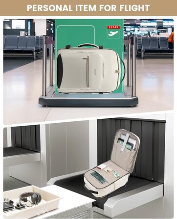 Рюкзак LOVEVOOK для ручної поклажі в літак, 40L, великий, для жінок, валіза-рюкзак, водонепроникний, для ноутбука 17 дюймів, для подорожей, бізнесу, роботи, відпочинку, хайкінгу, weekend (M, Бежевий+чорний)