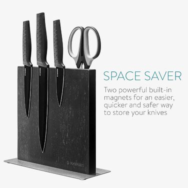 Navaris Double-Sided Magnetic Knife Strip - Magnetic Knife Block, Knife Board, Double-Sided Magnetic Holder - Unmounted Knife Holder