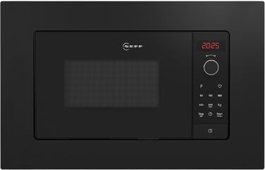 Вбудована мікрохвильова піч NEFF HLAWG25S3 N30, 50x38 см, LED дисплей, автопрограми, Easy Clean, Easy Clock, чорний колір