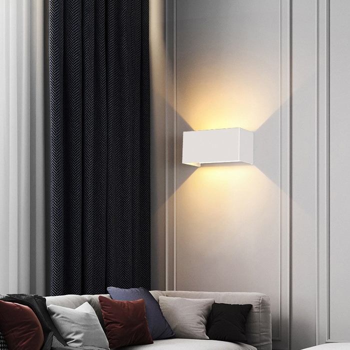 Стіна LED-бра 24W, зовнішній квадратний світильник (чорний), освітлення вгору-вниз