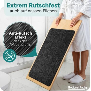 Гігієнічний килимок для ванної кімнати 40x60 см, протиковзкий та вологопоглинаючий підкладник під душ, що швидко сохне, чорний