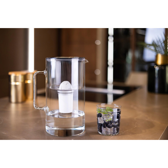 Скляний фільтр-кувшин Wessper D2 BOROSILICATE 3л, чорний + 6 фільтрів