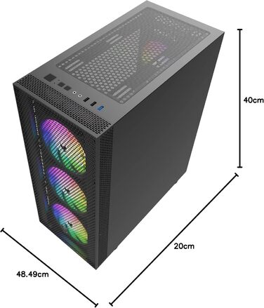 Корпус для ПК Oversteel AZURITE, сумісний з ATX/Micro ATX/ITX, 120мм RGB вентилятор, Mesh-фасад, фільтри пилу, загартоване скло, USB 3.0, білий/чорний