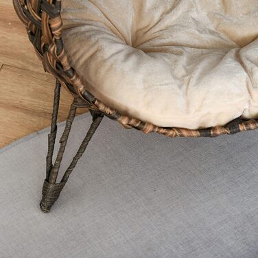 PawHut Rattan Cat House with Cushion, Cat Sleeping Place, Cat Cave with Raised Feet, Natural Ø52 x 58 cm (Brown)