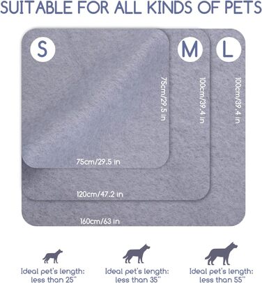 М'яка флісова ковдра для собак та котів Nobleza 120x100 см - тепла, миюча, для тварин