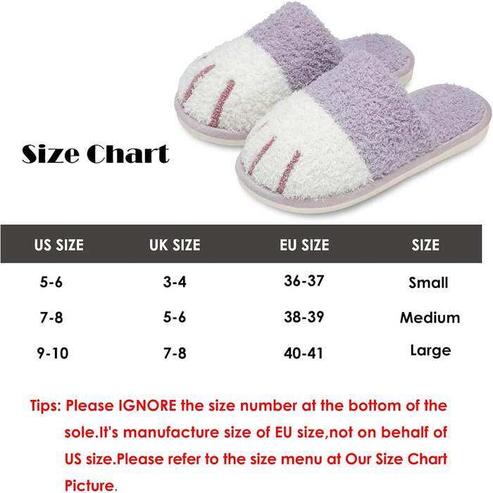 Домашні тапочки MAXTOP з м'якого плюшу у вигляді котячої лапки (фіолетовий, 40/41 EU)