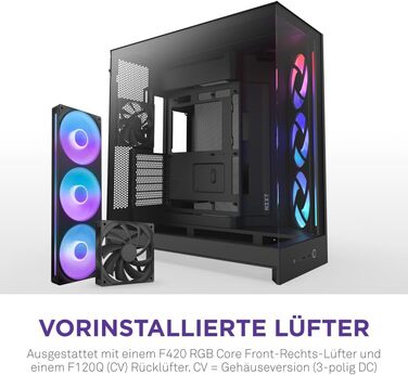 NZXT H9 Flow 2025 – великий корпус для ПК Mid-Tower з двома камерами, чорного кольору. Підтримка 3 x 140мм та 1 x 120мм вентиляторів, радіатор до 420мм, загартоване скло, готова підключення ззаду.