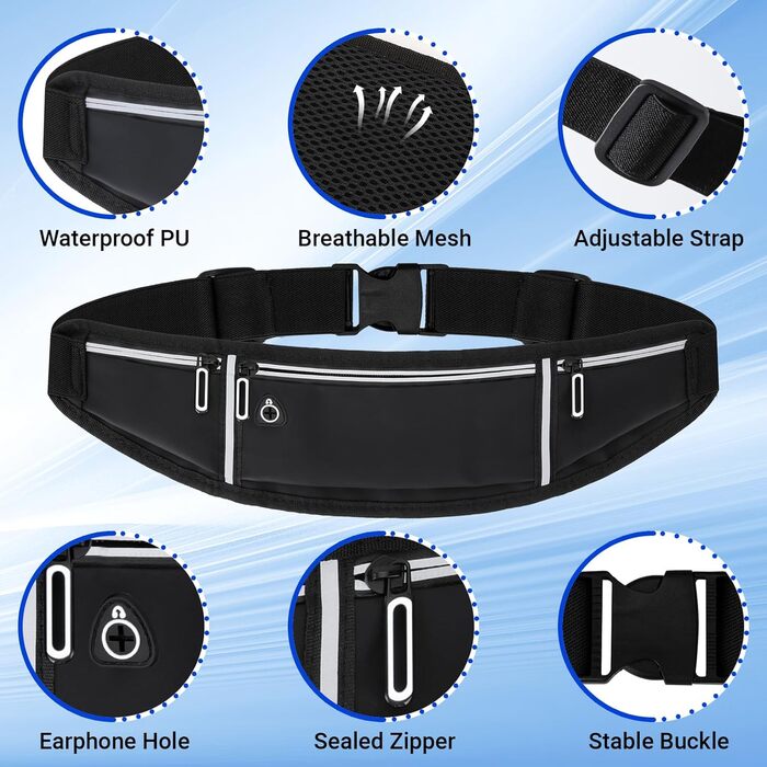 Поясна сумка-тримач для телефону Alyvisun - спортивна поясна сумка для бігу, фітнесу, подорожей (чоловіча/жіноча)
