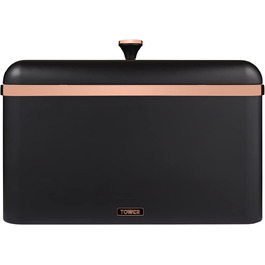 Cavaletto Brotkasten-Aufbewahrung T826130BLK: металевий хлібний контейнер, чорно-червоного кольору, 23 x 35 x 24 см