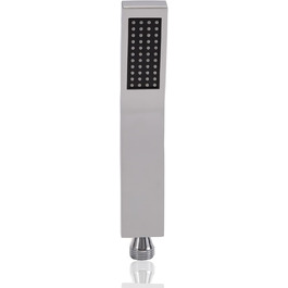 Shower head with hose 1.5m, high-pressure handheld shower with hose, brass fixed shower head with hose, water-saving shower head with pressure boosting for higher water pressure, with 1 jet type (square)