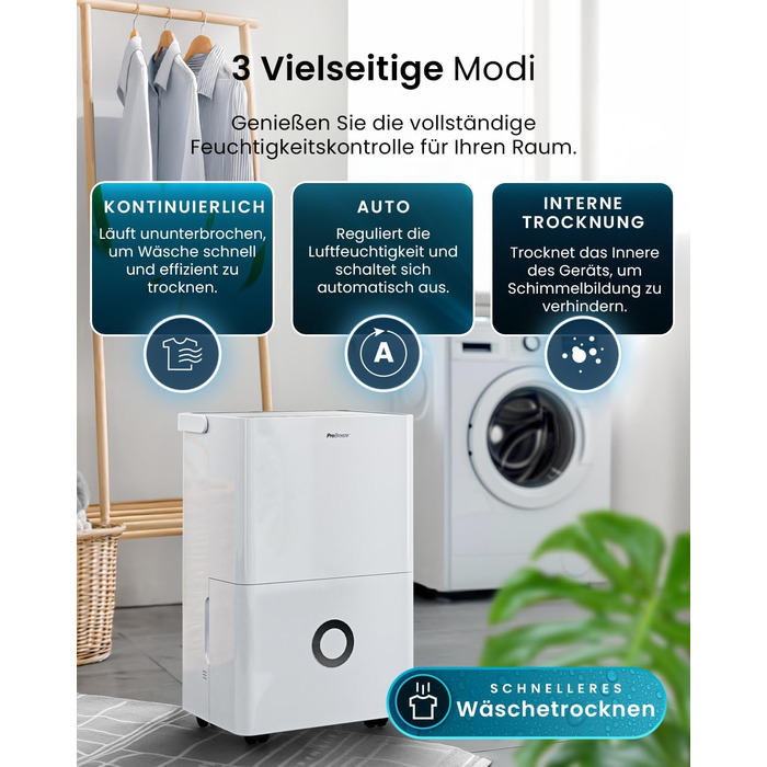 Про Breeze Зволожувач повітря 30л/24г - електричний з Wi-Fi та додатком - датчик вологості, 4л бак, таймер, шланг - від вологи та плісняви