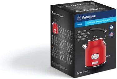 Електрочайник Westinghouse Retro з регулюванням температури, індикатором рівня води та фільтром від накипу, 1.7 л (червоний)