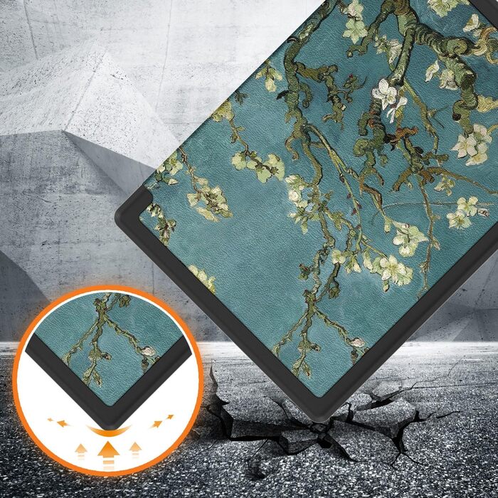 Чохол для Pocketbook Verse PB629 / Verse Pro PB634 - Flip Cover з авто-функцією сну/пробудження (квітка)