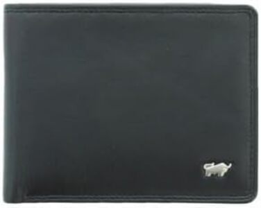 BRAUN BÜFFEL - Men's Wallet made from genuine cowhide Golf 2.0 - Slim wallet with 4+3 card slots - Timeless classic wallet with coin pocket - Elegant Black