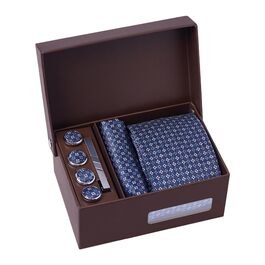 Елегантний подарунковий набір для чоловіків: краватка, кишеньковий хустинка, запонки, краваткова застібка, застібка для сорочки | для офісу, весілля, костюма, сорочки | Подарункова коробка для чоловіків