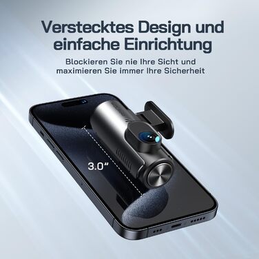WOLFANG Dashcam Auto Передній та Задній 4K WiFi відеореєстратор з 32GB SD карткою, Ultra нічне бачення, 170° широкий кут огляду, WDR, 24 год. режим паркування, G-сенсор, циклічна запис