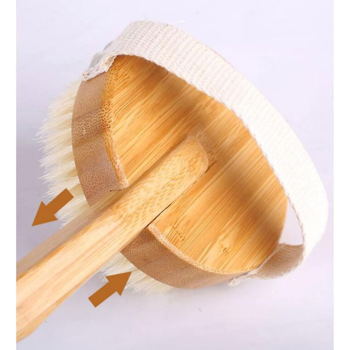 17.7-inch Bath and Body Brushes for Women, Boar Bristle, Long Handle, Bath Brushes, Back Scrubber for Shower for Men, Bamboo Shower Brushes