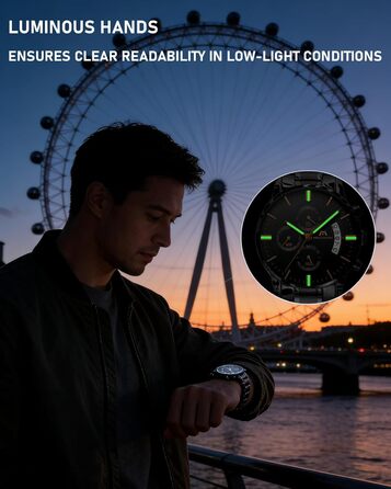 Чоловічий годинник MEGALITH з нержавіючої сталі, хронограф, водонепроникний: велике циферблат, дата, стильний подарунок для чоловіків. Сталь, чорний, рожеве золото