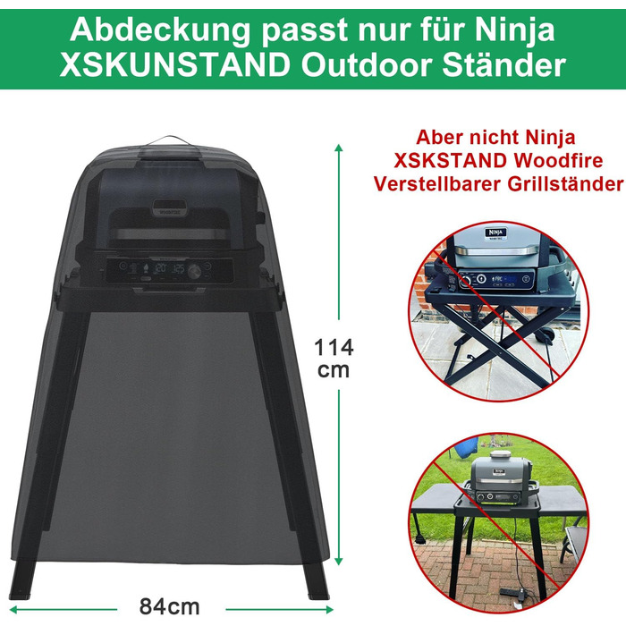 Чохол для гриля WELL GRILL для Ninja Woodfire OG701EU/OG850EU/OG901EU, водонепроникний, 600D, для електрогриля та аксесуарів (мультифункціональний захист)