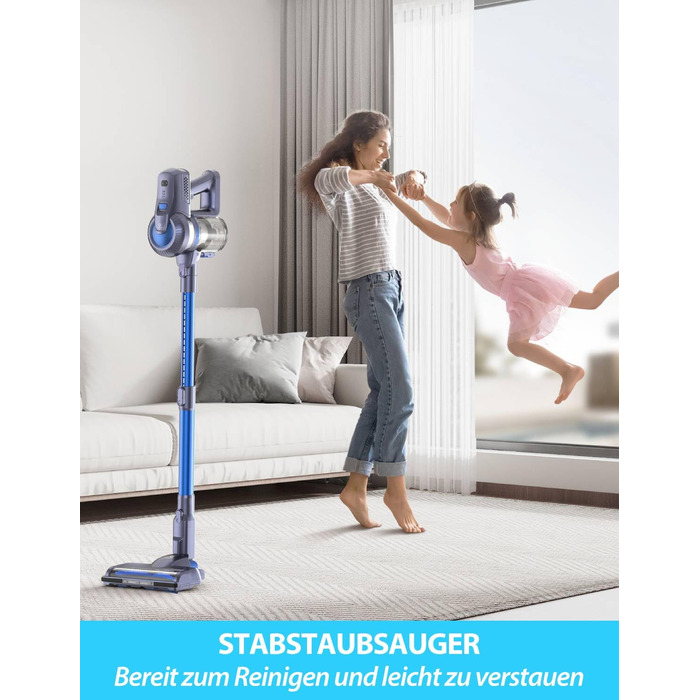 Бездротовий пилосос Greenote 6-в-1 з потужним безщітковим мотором 200W та LED-підсвічуванням, до 30 хвилин роботи, 23000PA