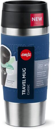 Термокружка Emsa N20202 Travel Mug Classic, 0.36 л, нержавіюча сталь, 4 год гаряче/8 год холодне, герметична, для подорожей