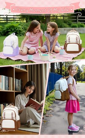 Шкільний рюкзак Aryan для жінок, 17 дюймів, легкий, з відділенням для ноутбука, сумка для жінок, підлітків, дівчаток та хлопців, для подорожей, навчання та роботи (колір: коричневий)