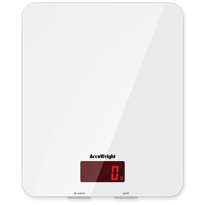 Кухонні ваги ACCUWEIGHT 5 кг з LCD-дисплеєм з міцного скла, функція тарування, для випічки, приготування їжі, ювелірних виробів, з вагою, автоматичне вимкнення