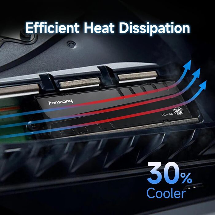 SSD накопичувач Fanxiang M2 NVMe 2TB PCIe 4.0 з радіатором, 7400 МБ/с (чтение), 6800 МБ/с (запис)