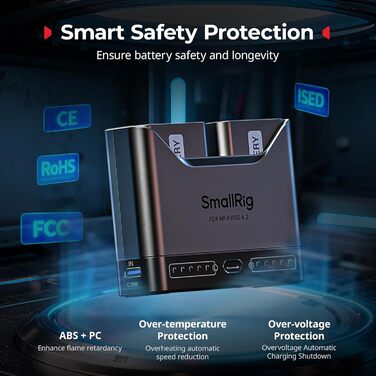 Зарядний пристрій SMALLRIG NP-FW50 для Sony (2 слоти, USB-C, 11W) - A6000, A6100, A6300, A6400, ZV-E10, A7, A7S, A7R