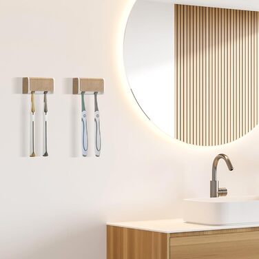 Електрична зубна щітка для дітей, тримач для зубних щіток на стіну без свердління для ванної кімнати, сімейний (під деревом)