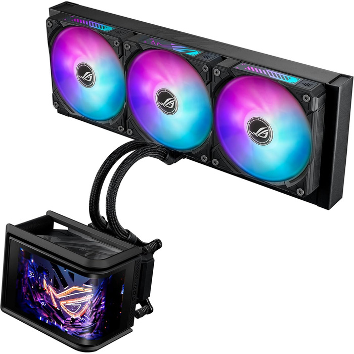 ASUS ROG Ryuo IV 240 ARGB - Система водяного охолодження для CPU (2 вентилятори, RGB, 400 мм трубки, Intel LGA 1851/1700/1200, AMD AM5)