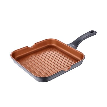 Гриль сковорода San Ignacio Bronze 28x28 см, алюмінієва з антипригарним покриттям, для всіх типів плит