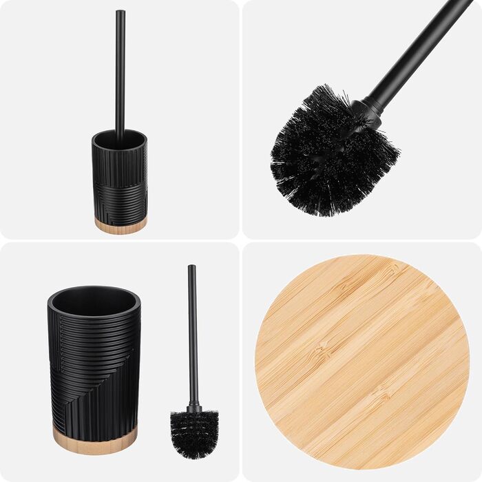 Набір для туалету KADAX: щітка для унітазу з тримачем, чорний (без свердління)