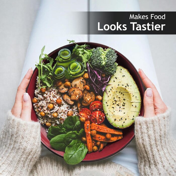 MIAMIO Набір посуду на 6 осіб / 24-тісний набір посуду з каменю, сервіз з тарілками, мисками, чашками та суповими тарілками - колекція Le Papillon (Червоний, 24 елементи)