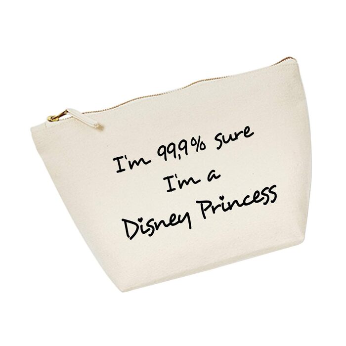Косметичка RaketeBerlin 'I'm 99.9% sure I'm a Disney Princess', середня, бавовна, вінтажна блискавка, різні кольори