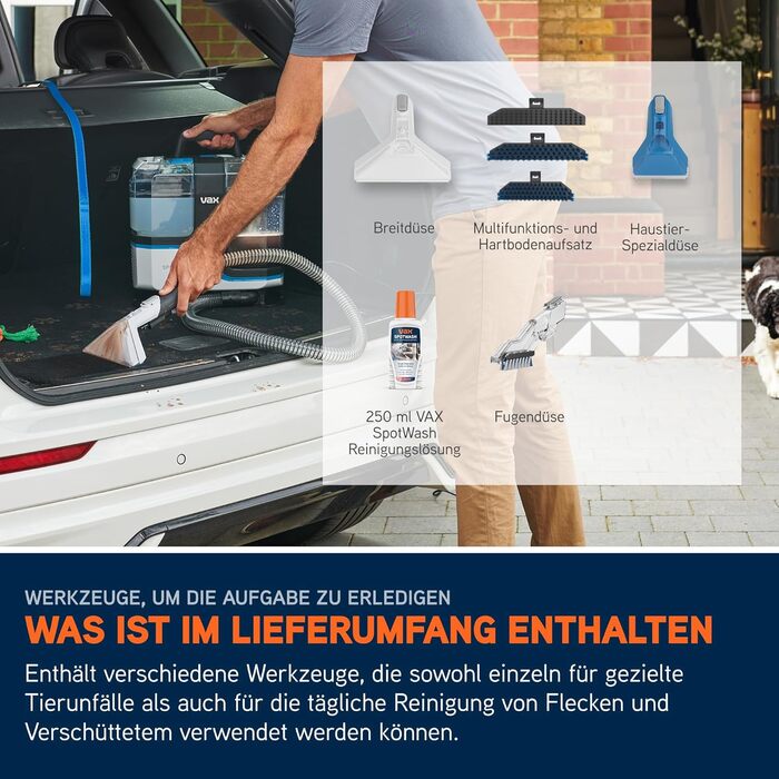 Vax SpotWash Max Pet Edition: Глибокий мийник для килимів та м'яких меблів з технологією SpinScrub, 2.8л, для дому та тварин