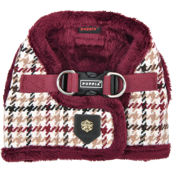 Жилет для собак Puppia Gianni Step-in, теплий зимовий дизайн, квітковий принт, винотний колір, розмір L