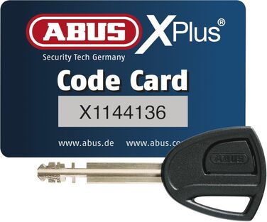 Замок на гальмівний диск ABUS Granit Sledg 77 Grip жовтий, мотозамок з циліндром XPlus, рівень безпеки 17, з нагадувальним тросом