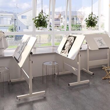 Adjustable Art Desk - Drafting Table with Height & Angle Adjustment for Artists, Home & Office Use